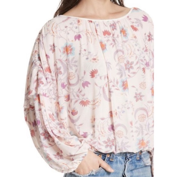 Free People wildflower cropped blouse - Picture 2 of 2
